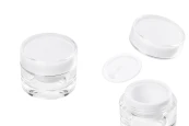 Луксозна кръгла акрилна кутийка за крем 10 мл с пластмасова  капачка и  вътрешен уплътнител - 12 бр.-изображение_продукт