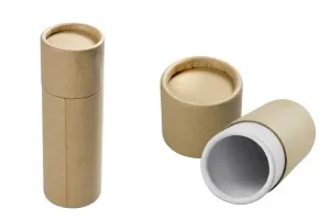 Кафява крафт  (вътрешно бяла) цилиндрична кутия с размер  42x125 mm за бутилки - 12 бр-1