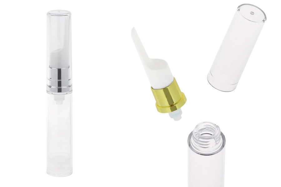 Пластмасова прозрачна бутилка за серуми Airless 10 ml