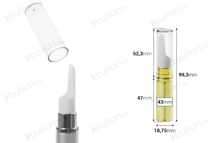 Пластмасови бутилки Airless 5 ml за серуми-изображение_размери