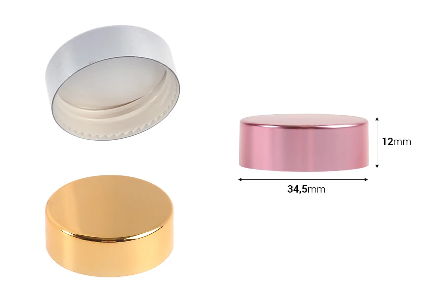 Пластмасова капачка с алуминиево покритие с уплътнител за буркани от 5 мл или 10 мл-изображение_размери