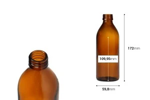 Стъклена карамелена бутилка 250 мл (PP28)-2