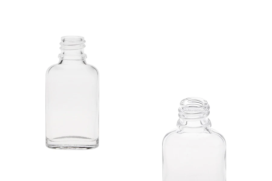 Стъклена овална прозрачна бутилка 20 мл за етерични масла (PP18)-изображение_продукт