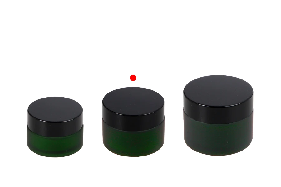 Стъклен матов зелен буркан 30 мл с капачка с уплътнител-