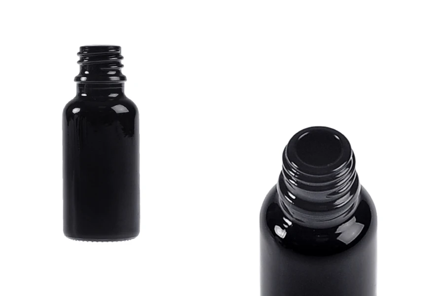 Стъклена бутилка за етерични масла черна 20 мл PP18 Стъклена бутилка за етерични масла черна 20 мл PP18-изображение_продукт