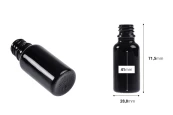 Стъклена бутилка за етерични масла черна 20 мл PP18 Стъклена бутилка за етерични масла черна 20 мл PP18-изображение_размери