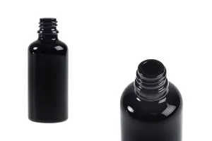 Стъклена черна бутилка за етерични масла 50 ml  PP18-1