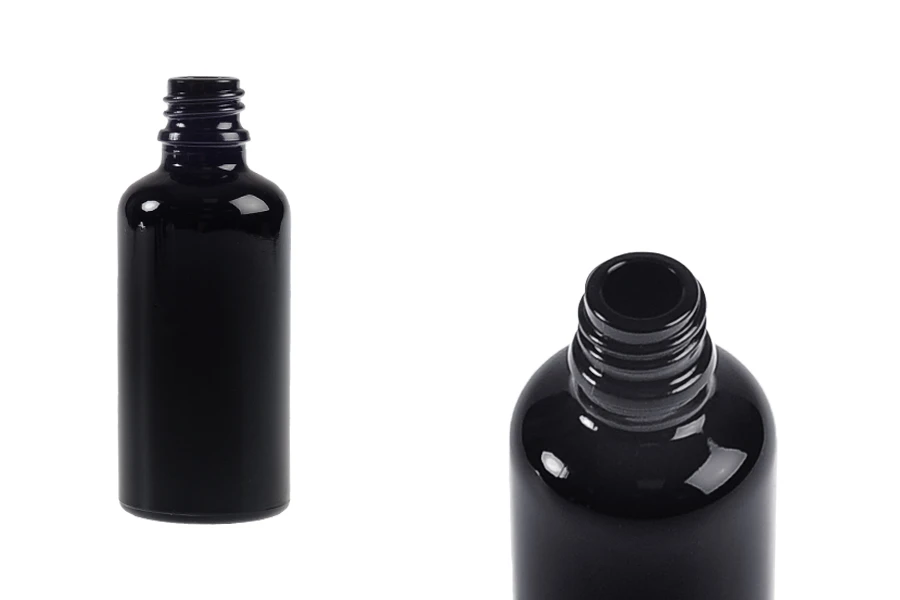Стъклена черна бутилка за етерични масла 50 ml  PP18