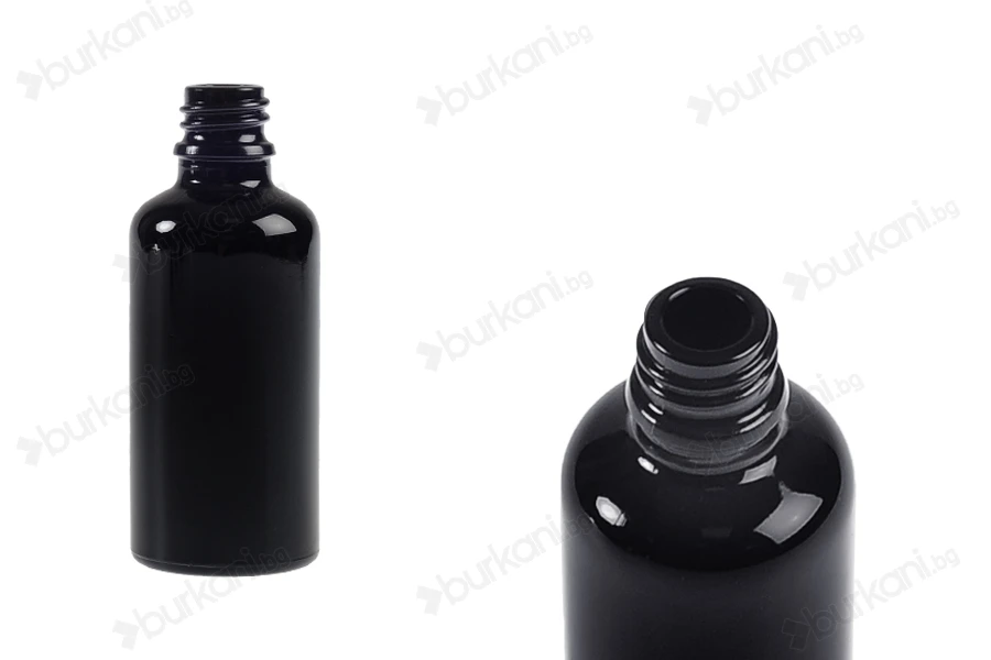 Стъклена черна бутилка за етерични масла 50 ml  PP18-изображение_продукт