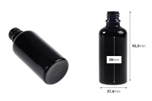Стъклена черна бутилка за етерични масла 50 ml  PP18-2