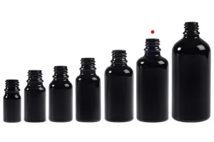 Стъклена черна бутилка за етерични масла 50 ml  PP18-5