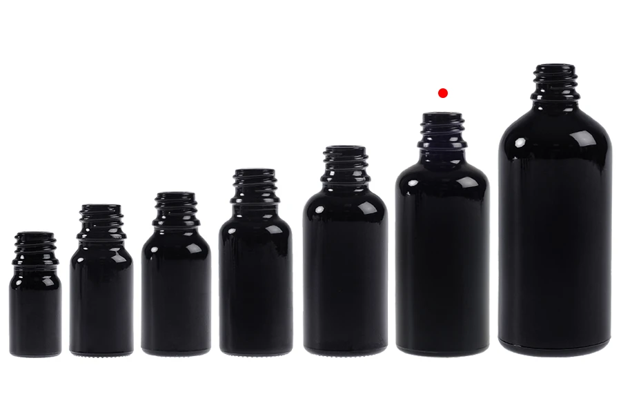 Стъклена черна бутилка за етерични масла 50 ml  PP18