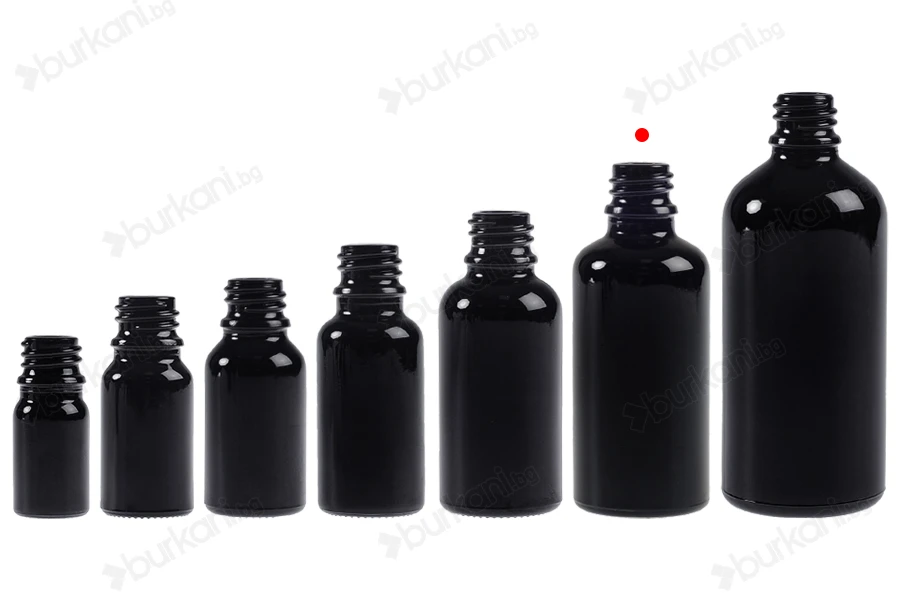 Стъклена черна бутилка за етерични масла 50 ml  PP18-изображение_група