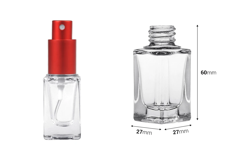 Стъклена правоъгълна бутилка 10 мл с гърловина ПП18 Стъклена правоъгълна бутилка 10 мл с гърловина ПП18-изображение_размери