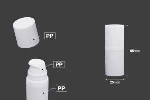 Пластмасова опаковка Airless  5 ml в бял цвят-2