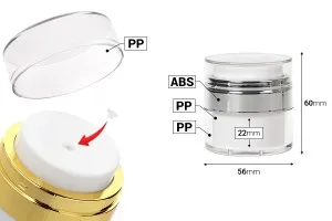 Акрилна бутилка 15 мл Airless с прозрачна капачка-2