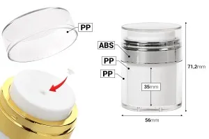 Акрилна бутилка 30 мл Airless с прозрачна капачка-2