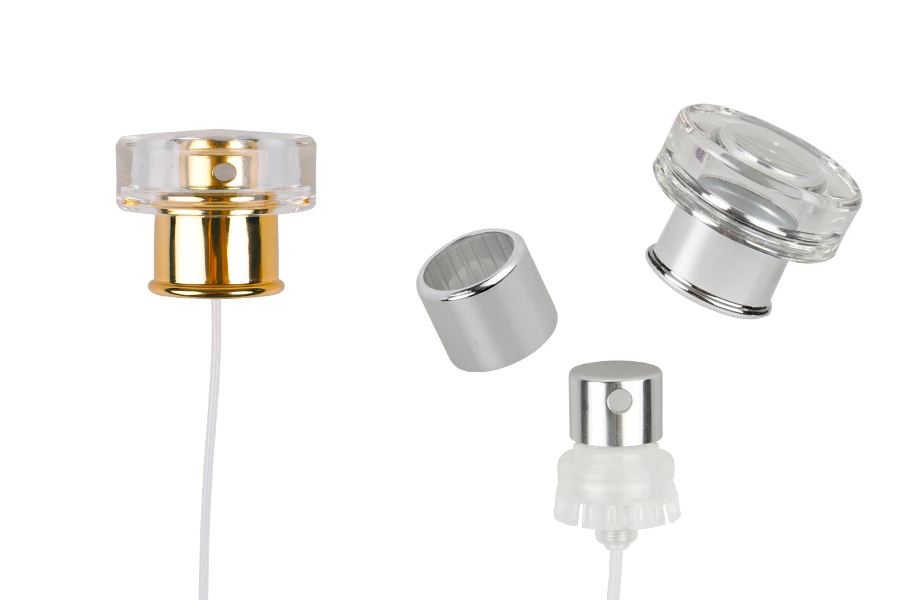 Спрей с луксозна прозрачна капачка за бутилки за парфюми Кримп 15 мм-изображение_продукт