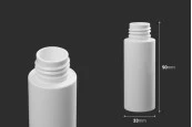 Пластмасова бяла бутилка 50 мл (PP24)-изображение_размери