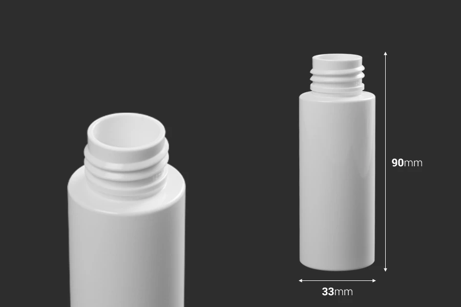 Пластмасова бяла бутилка 50 мл (PP24)-изображение_размери