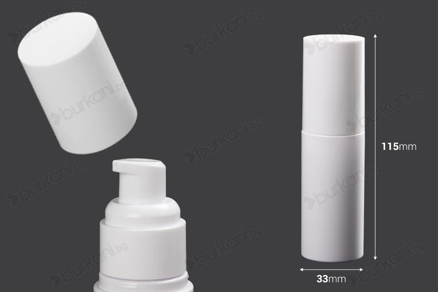 50 ml пластмасова бутилка с лосион помпа  (PP20) и капачка-изображение_размери