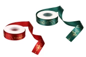 Коледна панделка 25мм х 22.86м, предлага се в червен и зелен цвят-изображение_продукт