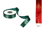Коледна панделка 25мм х 22.86м, предлага се в червен и зелен цвят-изображение_размери