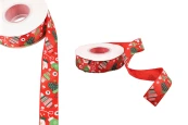 Коледна панделка  в червен цвят 25мм х 22.86м-изображение_продукт