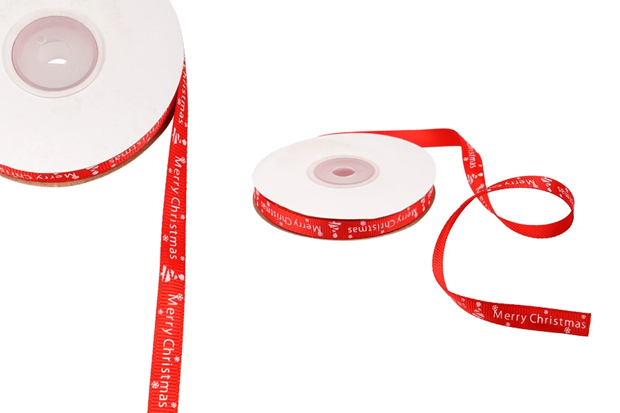 Коледна панделка в червен цвят 10 мм x 22,86 м-изображение_продукт