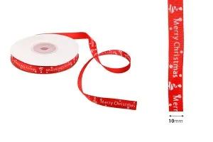 Коледна панделка в червен цвят 10 мм x 22,86 м-изображение_размери