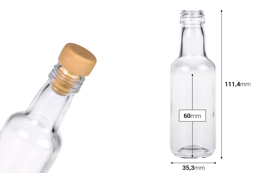 Стъклена мини бутилка 50 мл-изображение_размери