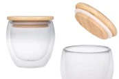 Стъклен буркан 250 мл с дървена капачка-изображение_продукт