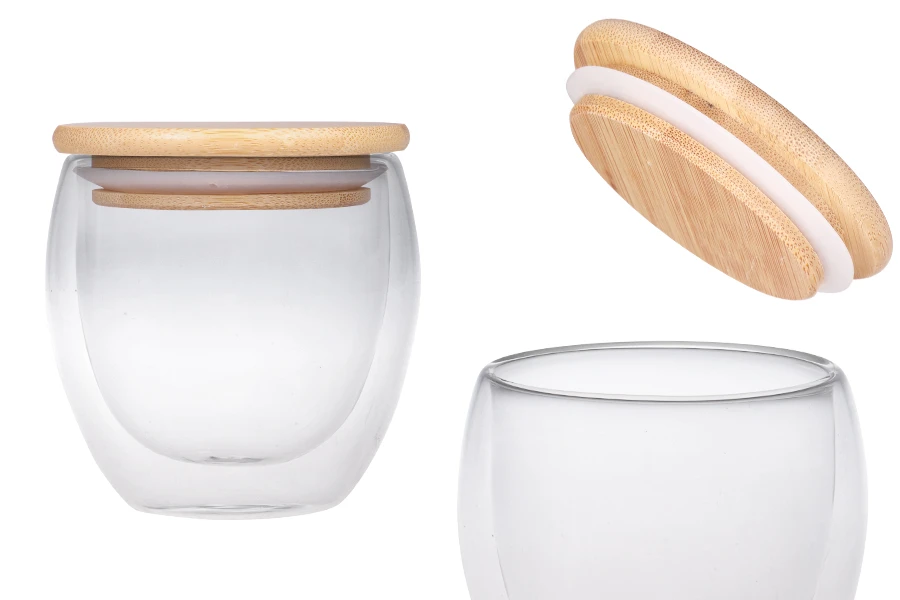 Стъклен буркан 250 мл с дървена капачка-изображение_продукт