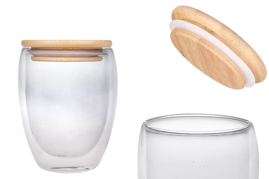Стъклен буркан 350 мл с дървена херметическа капачка-изображение_продукт