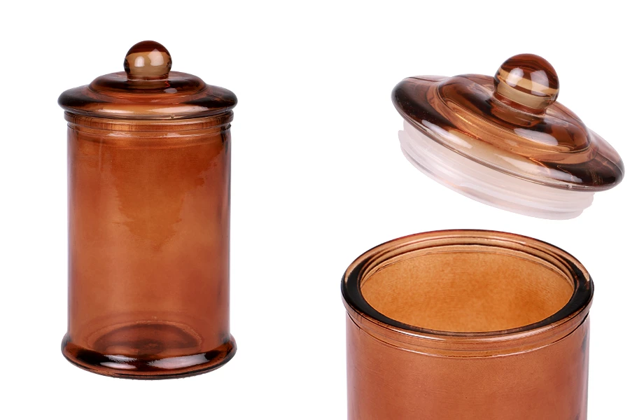 Стъклен карамелен буркан 350 мл със стъклена херметическа капачка Стъклен карамелен буркан 350 мл със стъклена херметическа капачка-изображение_продукт