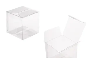 Сгъваема прозрачна PET кутия 70x70x70 мм - 50 бр-1