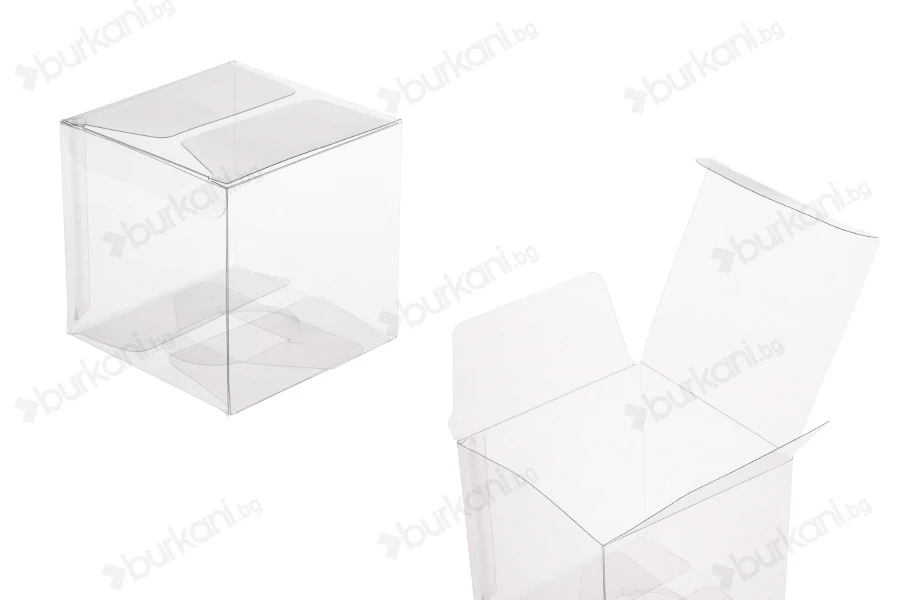 Сгъваема прозрачна PET кутия 70x70x70 мм - 50 бр-изображение_продукт