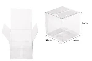 Сгъваема прозрачна PET кутия 70x70x70 мм - 50 бр-2