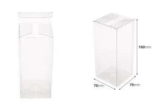 Сгъваема прозрачна PET кутия 70x70x160 mm - 50 бр.-2