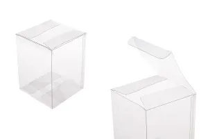 Сгъваема прозрачна PET кутия за опаковки 90x90x120 mm - 50 бр.-1