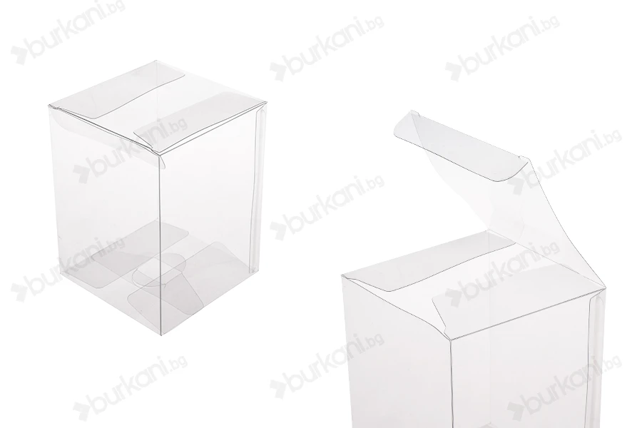 Сгъваема прозрачна PET кутия за опаковки 90x90x120 mm - 50 бр.-изображение_продукт