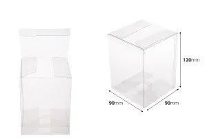 Сгъваема прозрачна PET кутия за опаковки 90x90x120 mm - 50 бр.-2