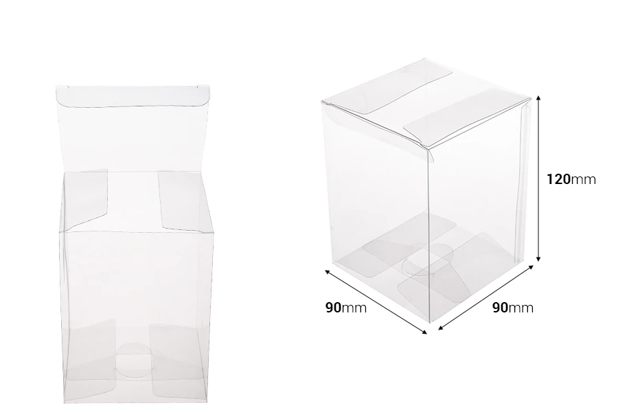 Сгъваема прозрачна PET кутия за опаковки 90x90x120 mm - 50 бр. Сгъваема прозрачна PET кутия за опаковки 90x90x120 mm - 50 бр.