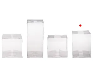Сгъваема прозрачна PET кутия за опаковки 90x90x120 mm - 50 бр.-5