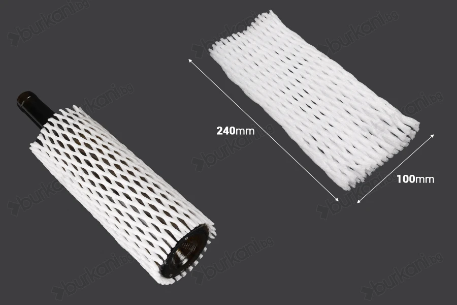 Предпазна мрежа 240x100 mm за бутилки - 150 бр.-изображение_размери