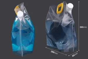 Опаковка тип Doy Pack прозрачна  2.5 литра  с бяла предпазна капачка и дръжка - 10 бр-2