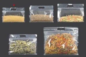 Пластмасови прозрачни торбички тип  Doy Pack с размер 240x40x170 mm  цип- 50 бр.-3