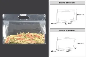 Пластмасови прозрачни пликове тип ДОЙ ПАК с размер 275x40x210 mm с цип - 50 бр.-2