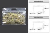 Прозрачни пластмасови торбички тип ДОЙ ПАК с размер 295x40x230 mm с цип - 50 бр.-изображение_размери
