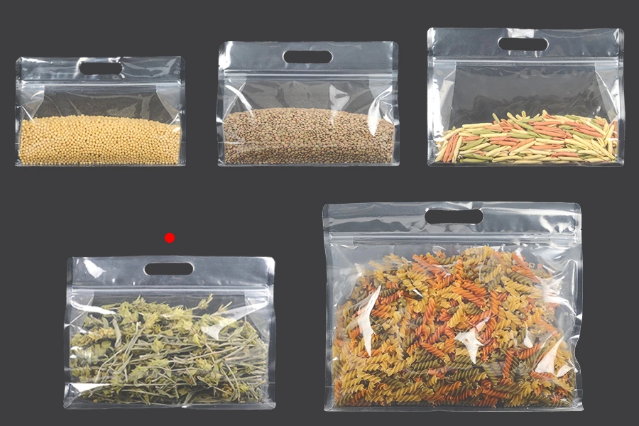 Прозрачни пластмасови торбички тип ДОЙ ПАК с размер 295x40x230 mm с цип - 50 бр.-изображение_група